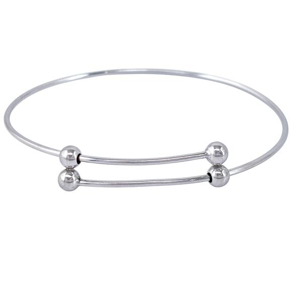 Vintage Sterling Silver 925 | Bangle Bracelet | Expands Adjustable 7.75” - Picture 3 of 9